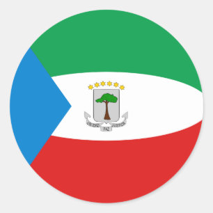 Autocollant de drapeau Fisheye de Guinée Équatoria