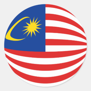Autocollant de drapeau fisheye de Malaisie