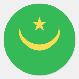 Autocollant de drapeau fisheye de Mauritanie