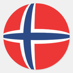 Autocollant de drapeau fisheye de Norvège