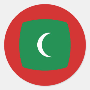 Autocollant de drapeau Fisheye des Maldives