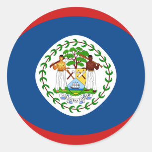 Autocollant de drapeau fisheye du Belize