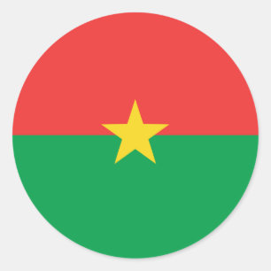 Autocollant de drapeau fisheye du Burkina Faso