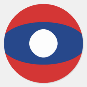 Autocollant de drapeau fisheye du Laos