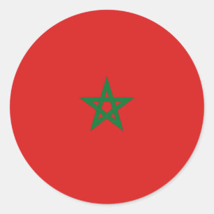 Autocollant de drapeau fisheye du Maroc