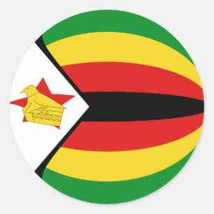 Autocollant de drapeau fisheye du Zimbabwe
