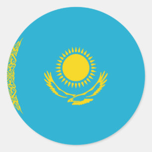 Autocollant de drapeau Kazakhstan Fisheye