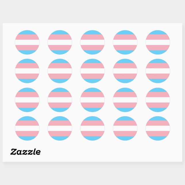 Autocollant de drapeau transgenre, communauté de f (Feuille)