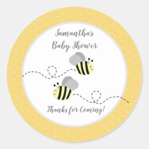Autocollant de faveur d'abeille bourdon jaune gris