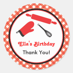 Autocollant de faveur d'anniversaire de cuisine