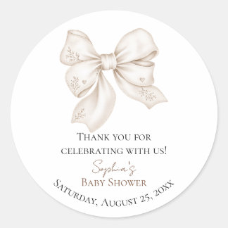 Autocollant de faveur de Baby Shower avec un nœud