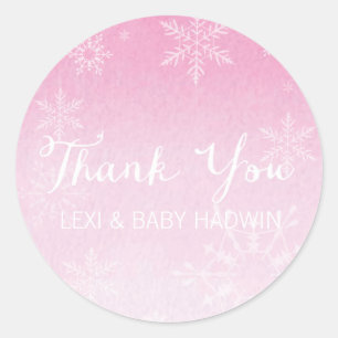 Autocollant de faveur de baby shower de fille de