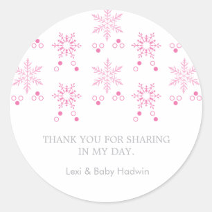 Autocollant de faveur de baby shower de fille du