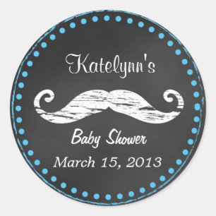 Autocollant de faveur de baby shower de moustache