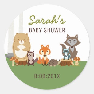 Autocollant de faveur de baby shower de région