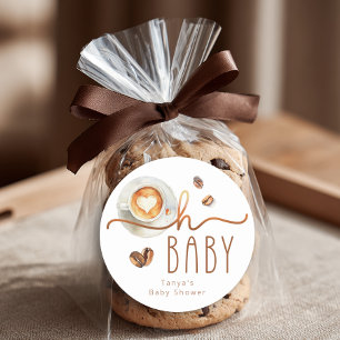Autocollant de faveur de Baby Shower Oh Baby Coffe