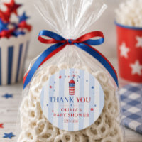 Autocollant de faveur de Baby Shower Patriotique
