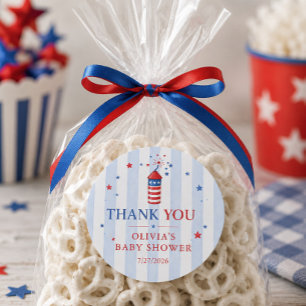 Autocollant de faveur de Baby Shower Patriotique