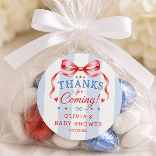 Autocollant de faveur de Baby Shower Patriotique