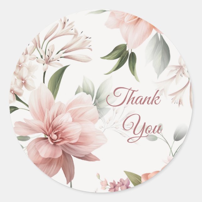 Autocollant de faveur de cadeau floral élégant per (Devant)
