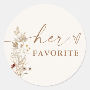 Autocollant de faveur de douche de mariage bohème 