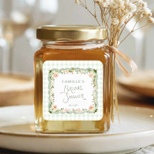Autocollant de faveur de douche de mariage floral
