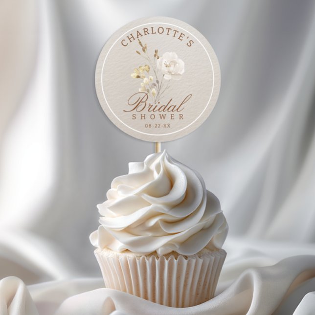 Autocollant de faveur de douche de mariée florale  (Bridal Shower Sticker)