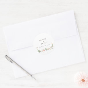 Autocollant de Faveur de Mariage Floral de Jardin 