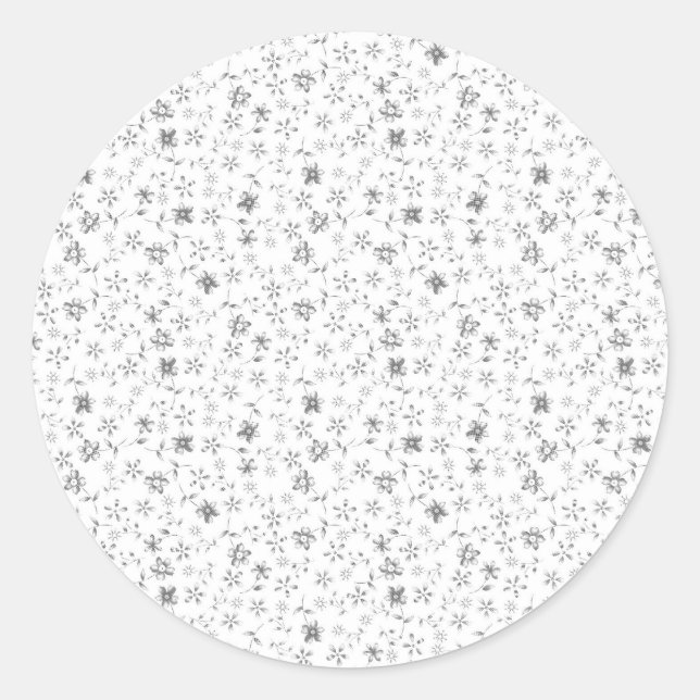 Autocollant de faveur de mariage floral élégant (Devant)
