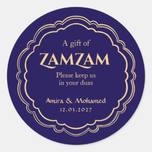 Autocollant de faveur de mariage pour l'eau de Zam