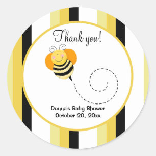 Autocollant de faveur rond Bee Hop Bumble Bee - Ra