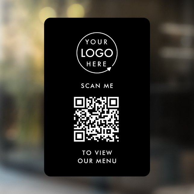 Autocollant de fenêtre Code QR | Panneau d'autocol (Branded interactive QR code menu window clings for restaurants, bars, cafes & hospitality events!)