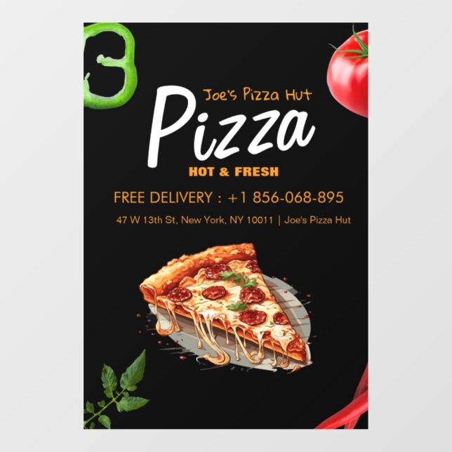 Autocollant de fenêtre personnalisé pour Pizza Pla (Feuille)