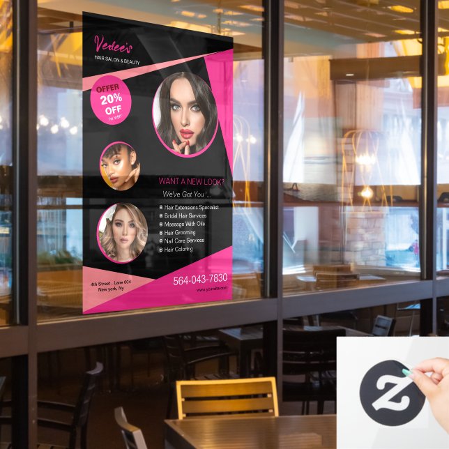Autocollant de fenêtre pour services de salon (Fenêtre du restaurant)