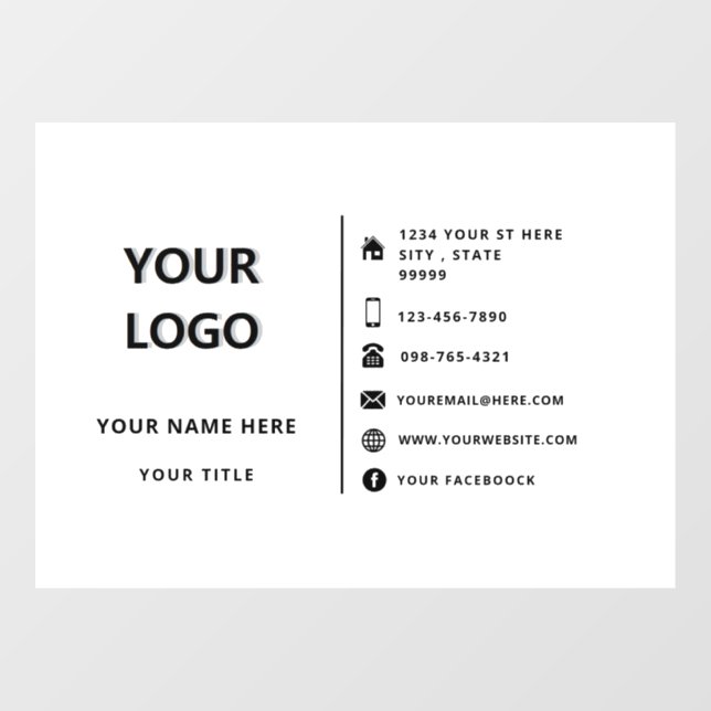 Autocollant de fenêtre publicitaire avec logo de m (Feuille)
