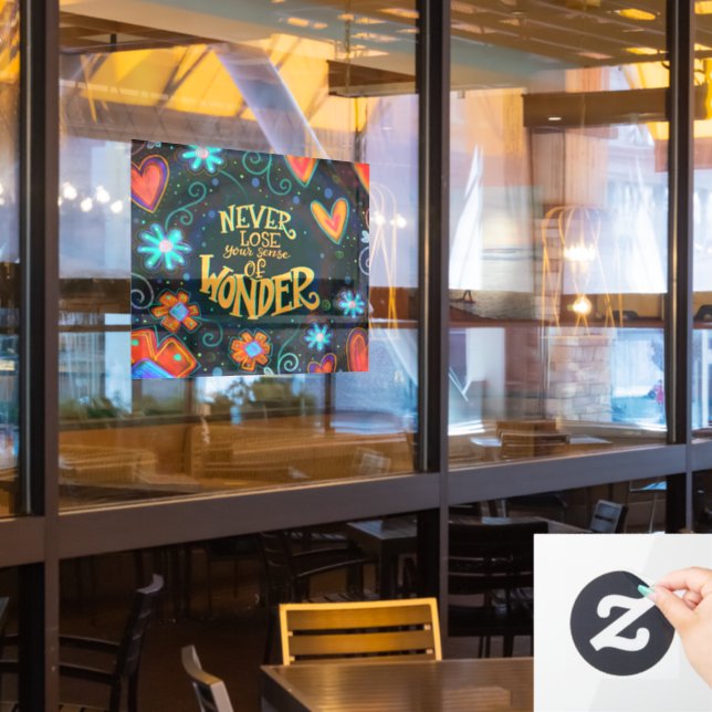Autocollant de fenêtre «Sens de l'émerveillement“  (Fenêtre du restaurant)