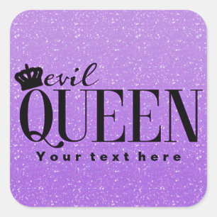 Autocollant de fête à paillettes violettes REINE M