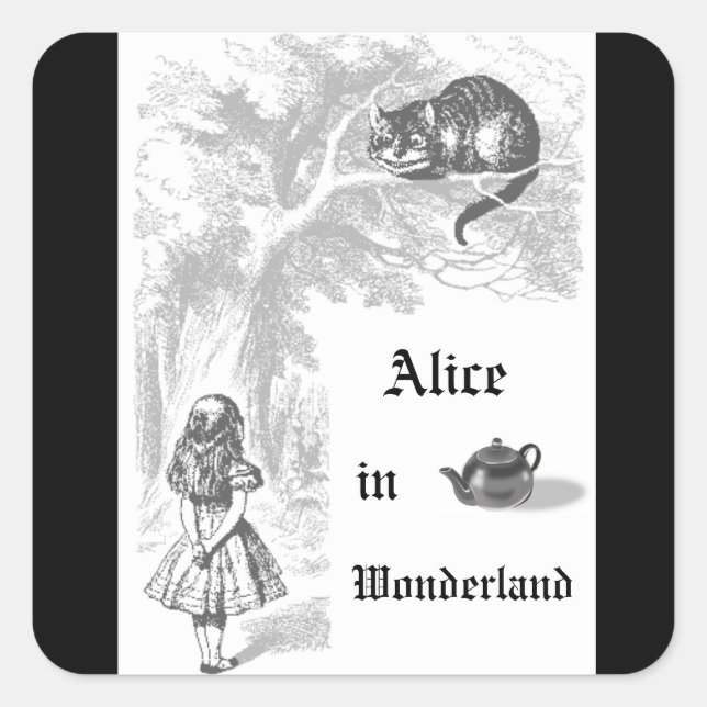 Autocollant de fête à thème Alice au pays des merv (Devant)