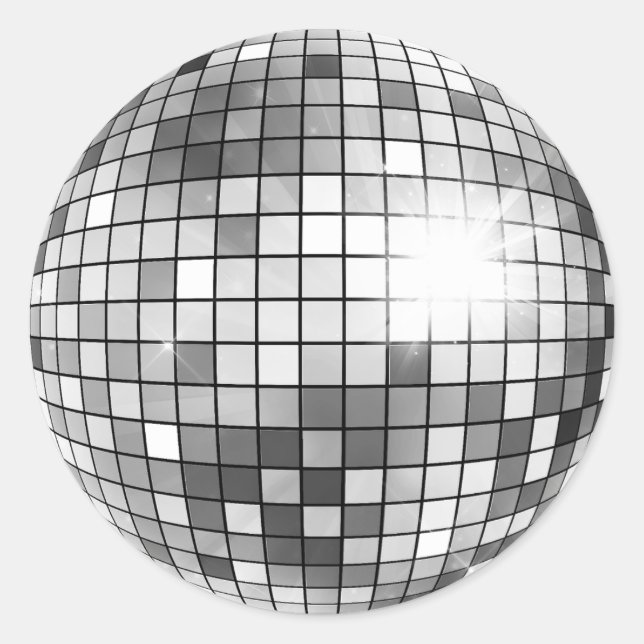 Autocollant de fête boule disco rétro (Devant)