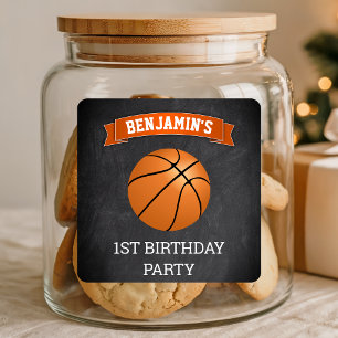 Autocollant de fête d'anniversaire de basketball 1