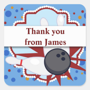 Autocollant de fête d'anniversaire de bowling