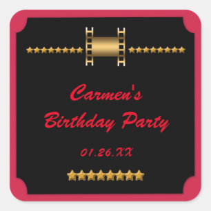 Autocollant de fête d'anniversaire de cinéma de fi