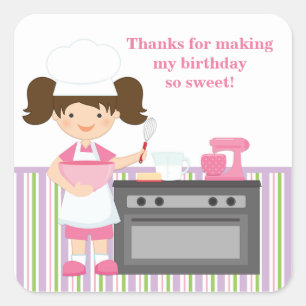 Autocollant de fête d'anniversaire de cuisson