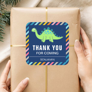 Autocollant de fête d'anniversaire de dinosaure mi