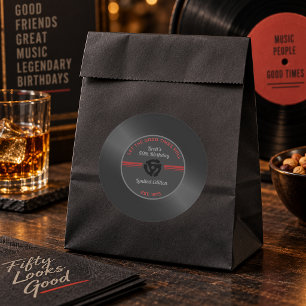 Autocollant de fête d'anniversaire de disque vinyl