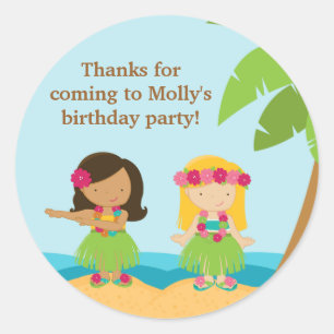 Autocollant de fête d'anniversaire de Luau