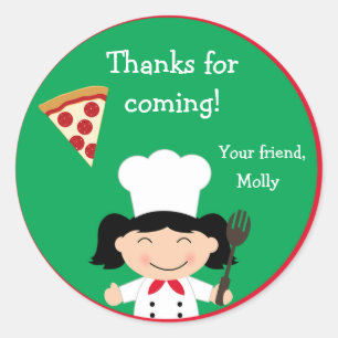 Autocollant de fête d'anniversaire de pizza