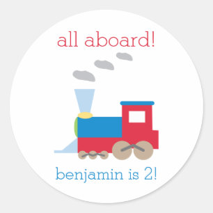 Autocollant de fête d'anniversaire du train