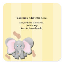 Autocollant de fête d'anniversaire éléphant bébé m