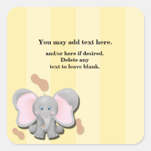 Autocollant de fête d'anniversaire éléphant bébé m